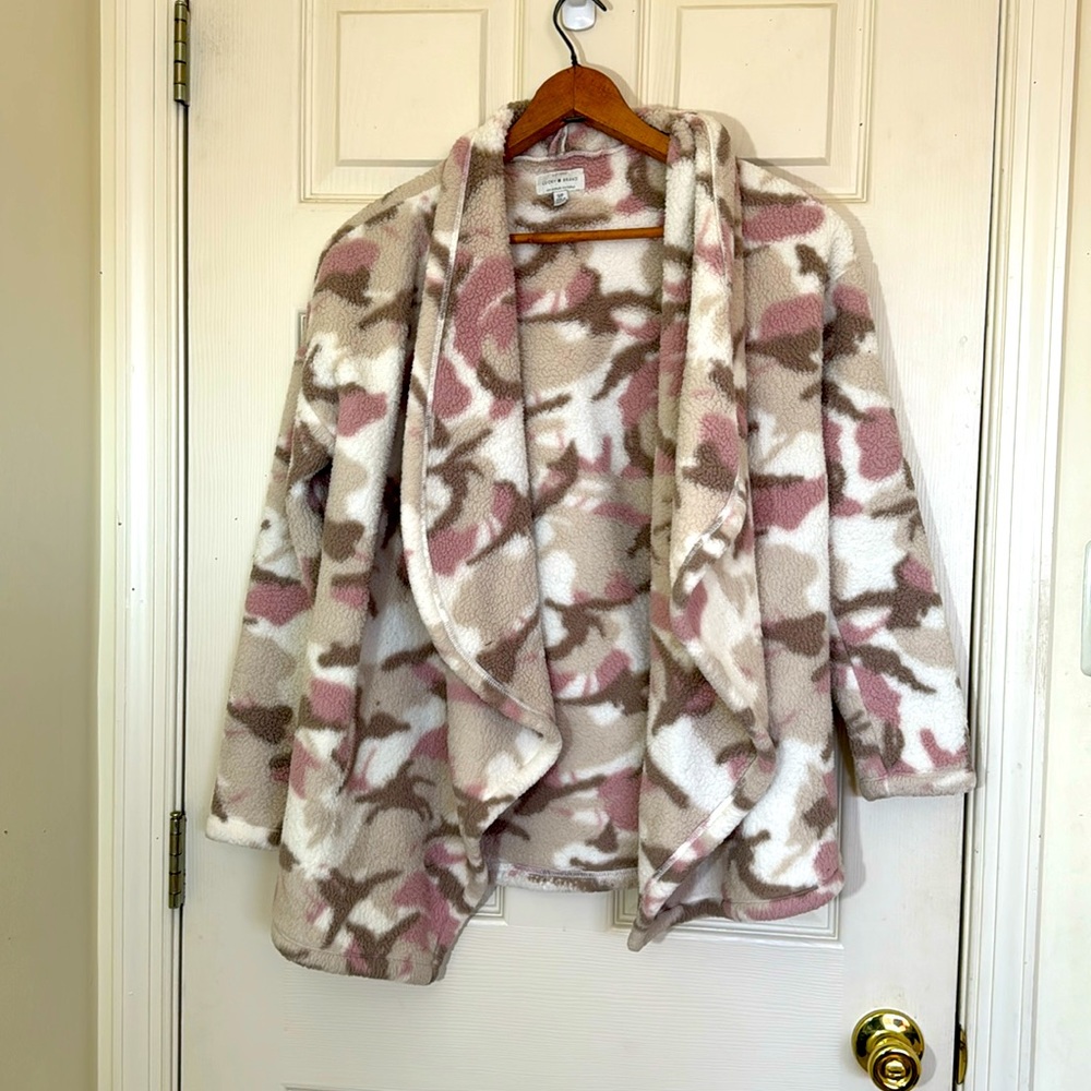 Lucky Brand Cameo Fleece Cardigan Size Small